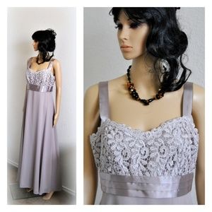 Guipure Lace Bustier Gown Long Dress